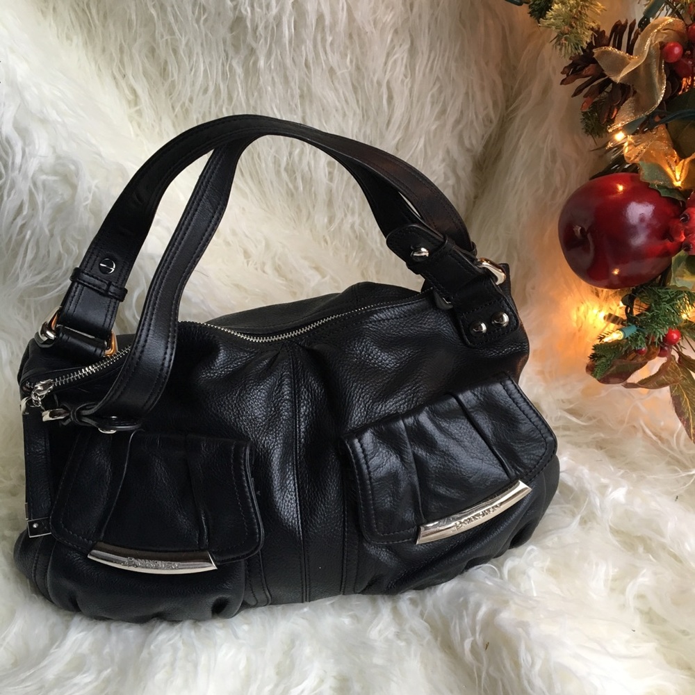 B Makowsky Black Leather Shoulder bag